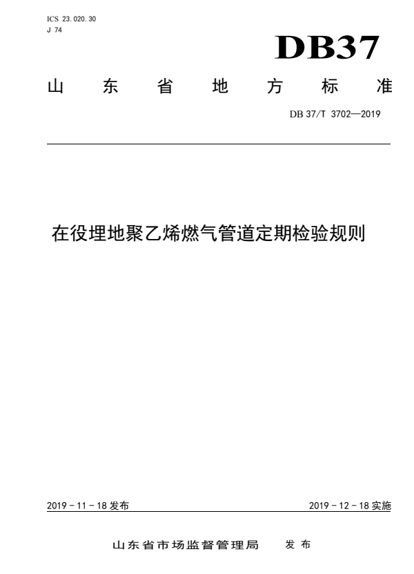 DB37/T 3702-2019 在役埋地聚乙烯燃气管道定期检验规则.pdf