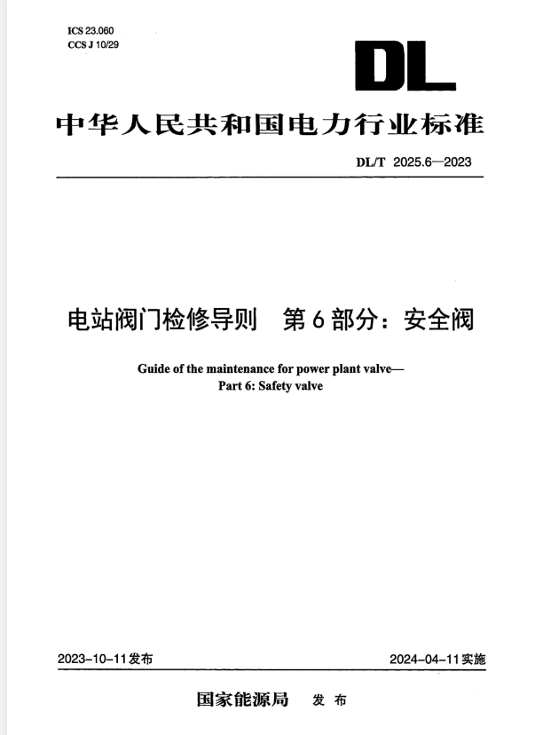 DL/T 2025.6-2023 电站阀门检修导则 第6部分：安全阀.pdf