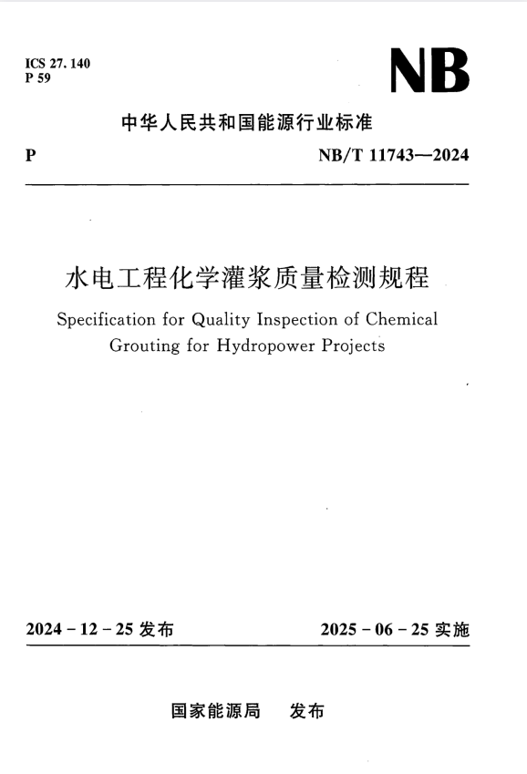 NB/T 11743-2024 水电工程化学灌浆质量检测规程.pdf