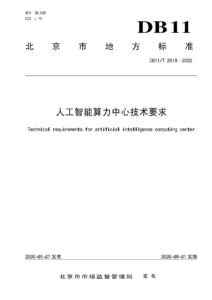 DB11/T 2518-2026 人工智能算力中心技术要求