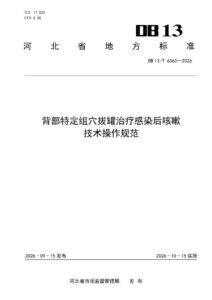 DB13/T 6363—2026 背部特定组穴拔罐治疗感染后咳嗽技术操作规范