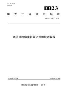 DB23/T 4074—2026 寒区道路病害轻量化巡检技术规程