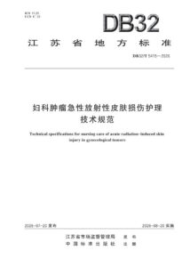 DB32/T 5415—2026 妇科肿瘤急性放射性皮肤损伤护理技术规范