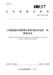 DB37/T 6064—2026 公路隧道衬砌病害无损检测技术规范 机器视觉法