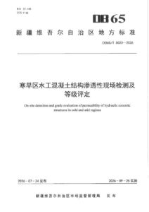 DB65/T 5023-2026 寒旱区水工混凝土结构渗透性现场检测及等级评定