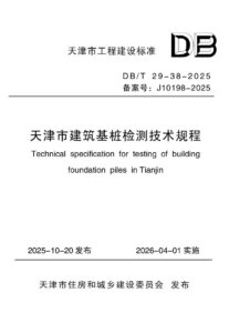 DB/T 29-38-2025 天津市建筑基桩检测技术规程