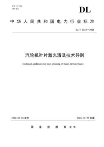 DL/T 3033—2026 汽轮机叶片激光清洗技术导则