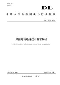 DL/T 3073—2026 储能电站绝缘技术监督规程