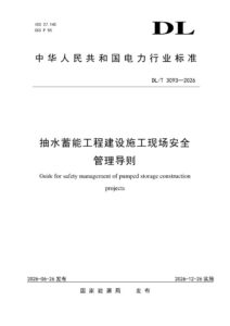 DL/T 3093—2026 抽水蓄能工程建设施工现场安全管理导则