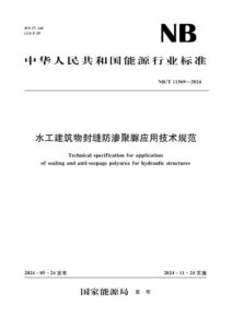 NB/T 11569-2024 水工建筑物封缝防渗聚服应用技术规范