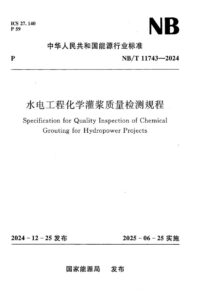 NB/T 11743-2024 水电工程化学灌浆质量检测规程