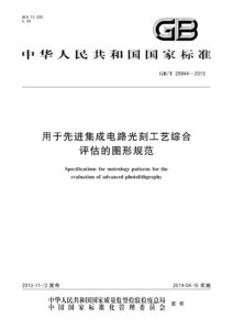 GB/T 29844-2013 用于先进集成电路光刻工艺综合评估的图形规范